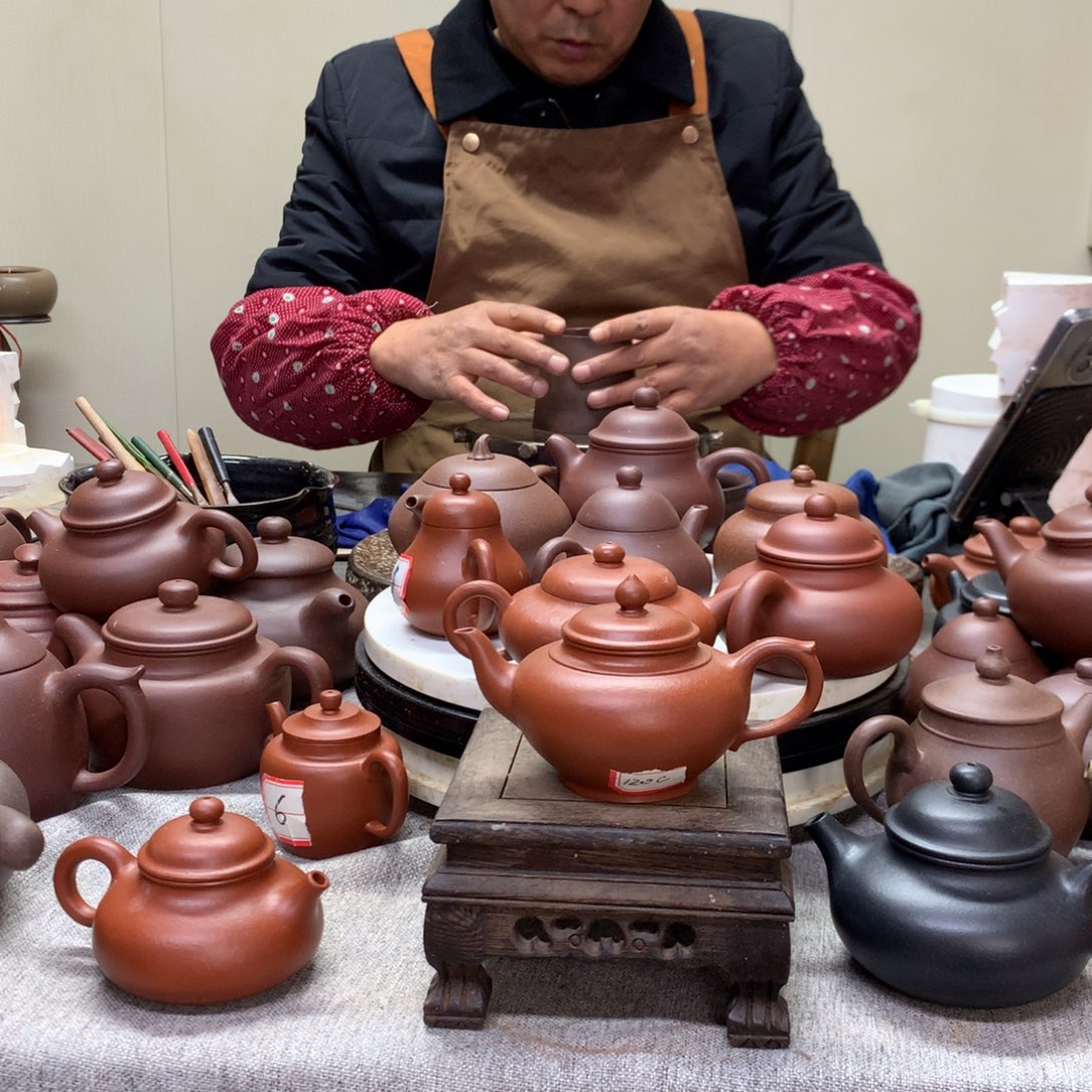 朱泥茶壶笑樱120 C半手工制作