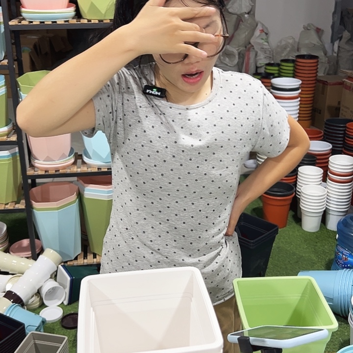 正品方盆口16高18白色5只带托