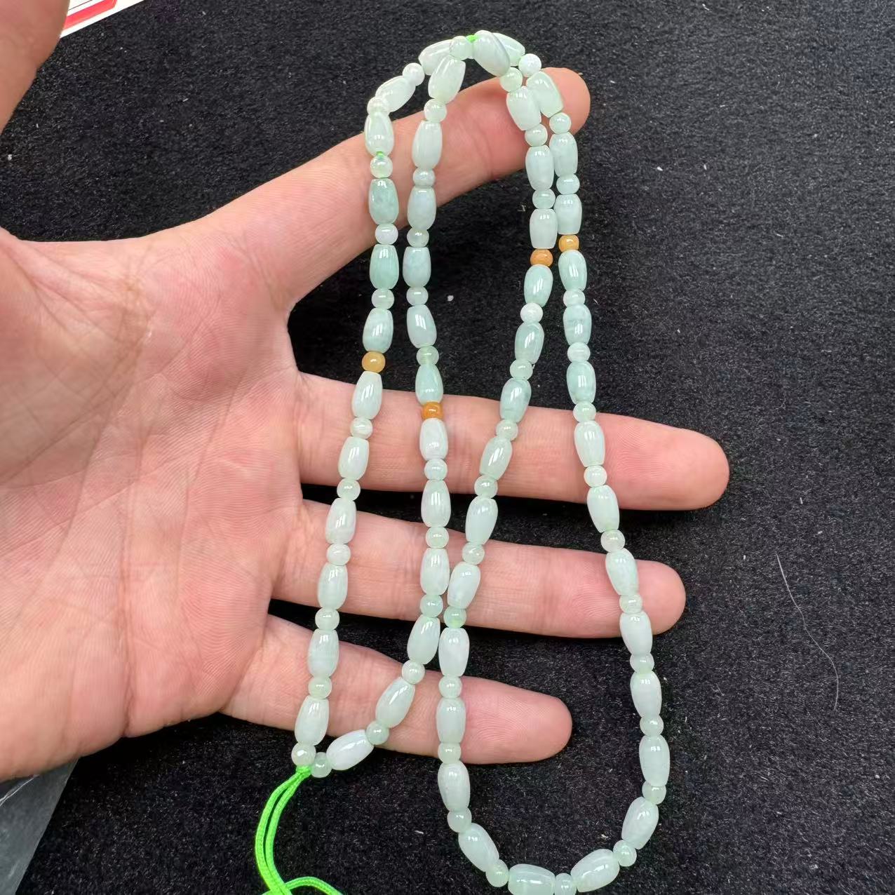 天然缅甸a货翡翠米珠项链绳 V1791—多样性发