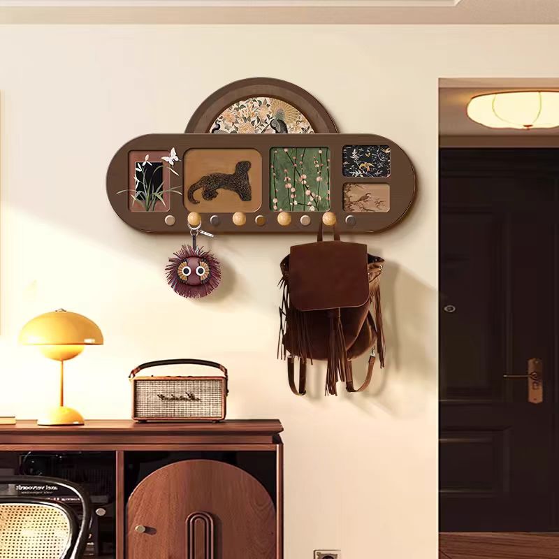 BE-002中古风简约梅花洞洞板装饰画玄关走廊多功能置物挂画捡漏