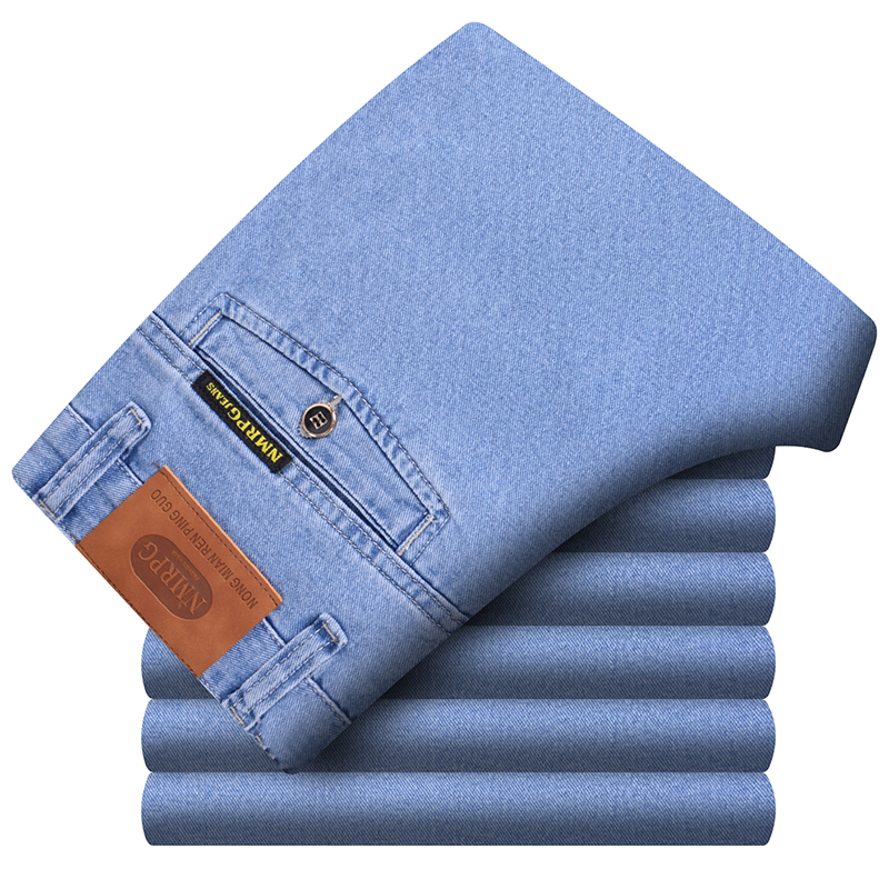 2025春秋冬款农棉人男士牛仔裤中老年高腰宽松直筒休闲裤纯棉裤子