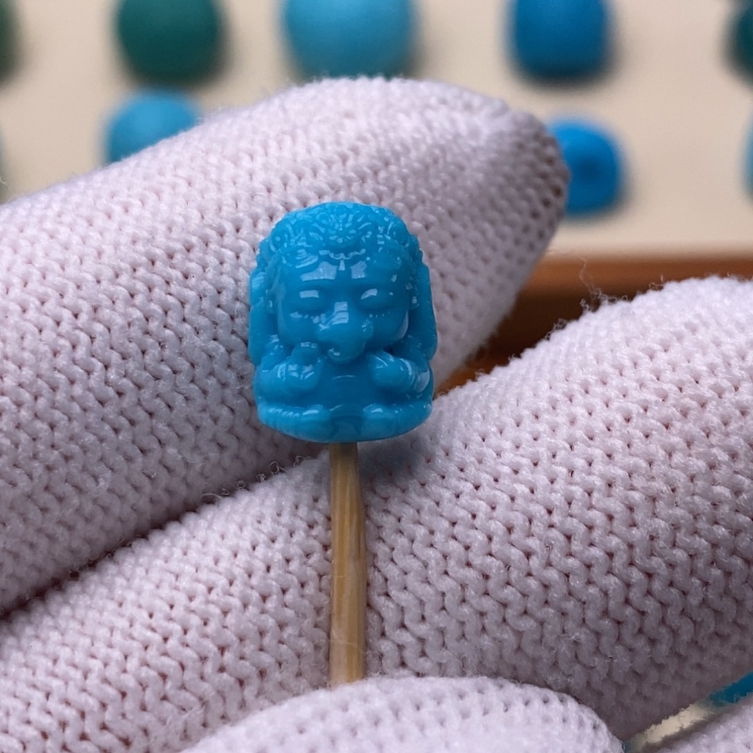 绿松石未镶嵌绿松石象神宝宝11.2*8.8