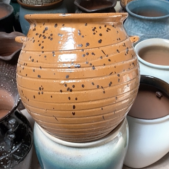 紫砂花盆口19高度24黄色