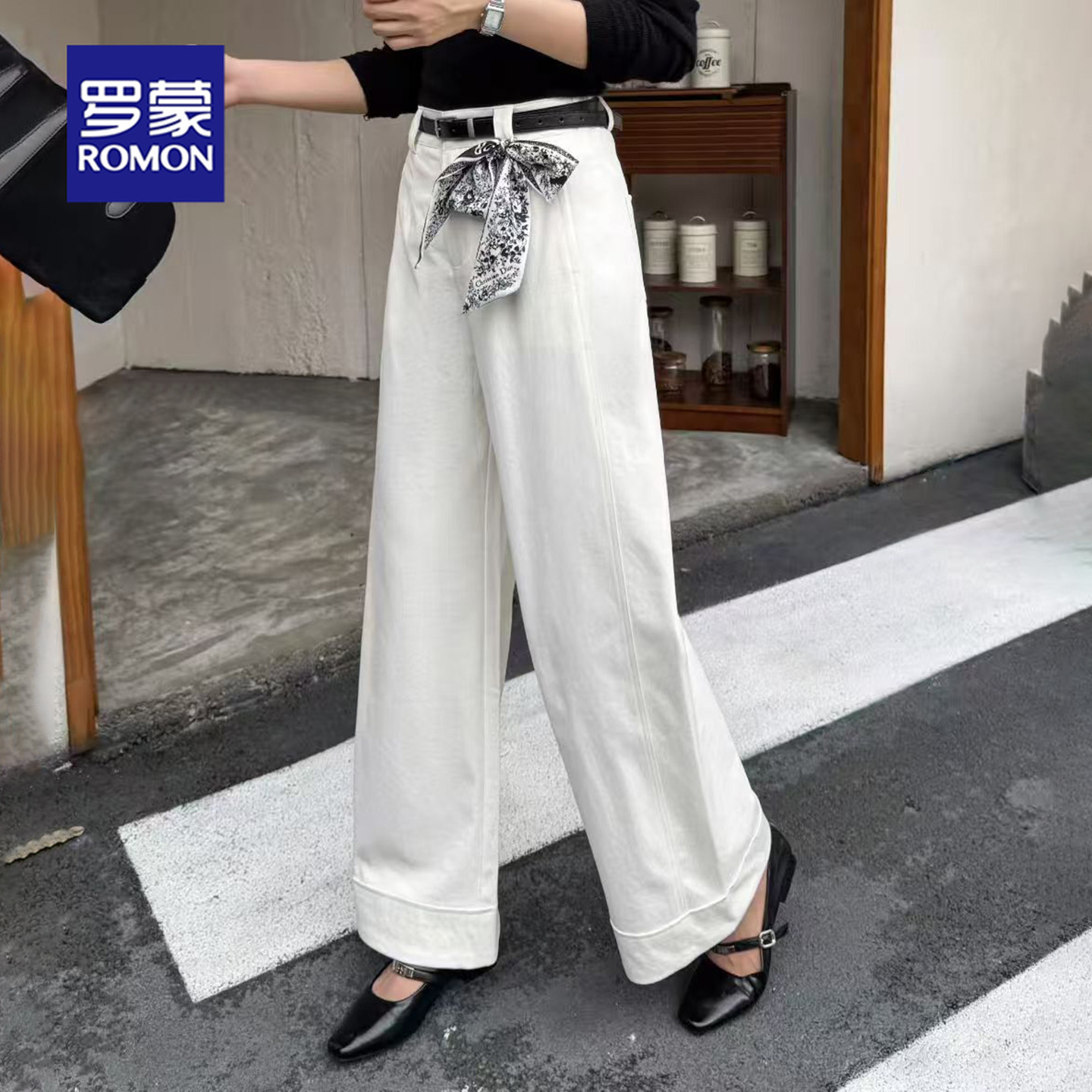 罗蒙妈妈装秋冬季2025新款时尚国风休闲长裤套装洋气显瘦减龄裤子