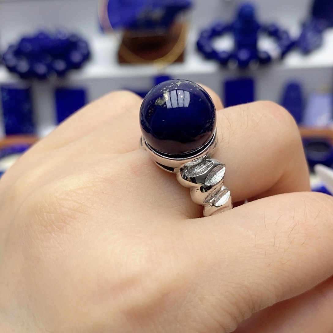 银S925镶嵌青金石戒指