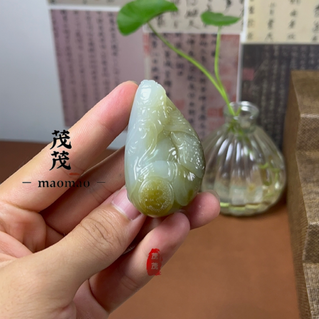 天然和田玉糖白关公旗开得胜纯手工雕刻孤品