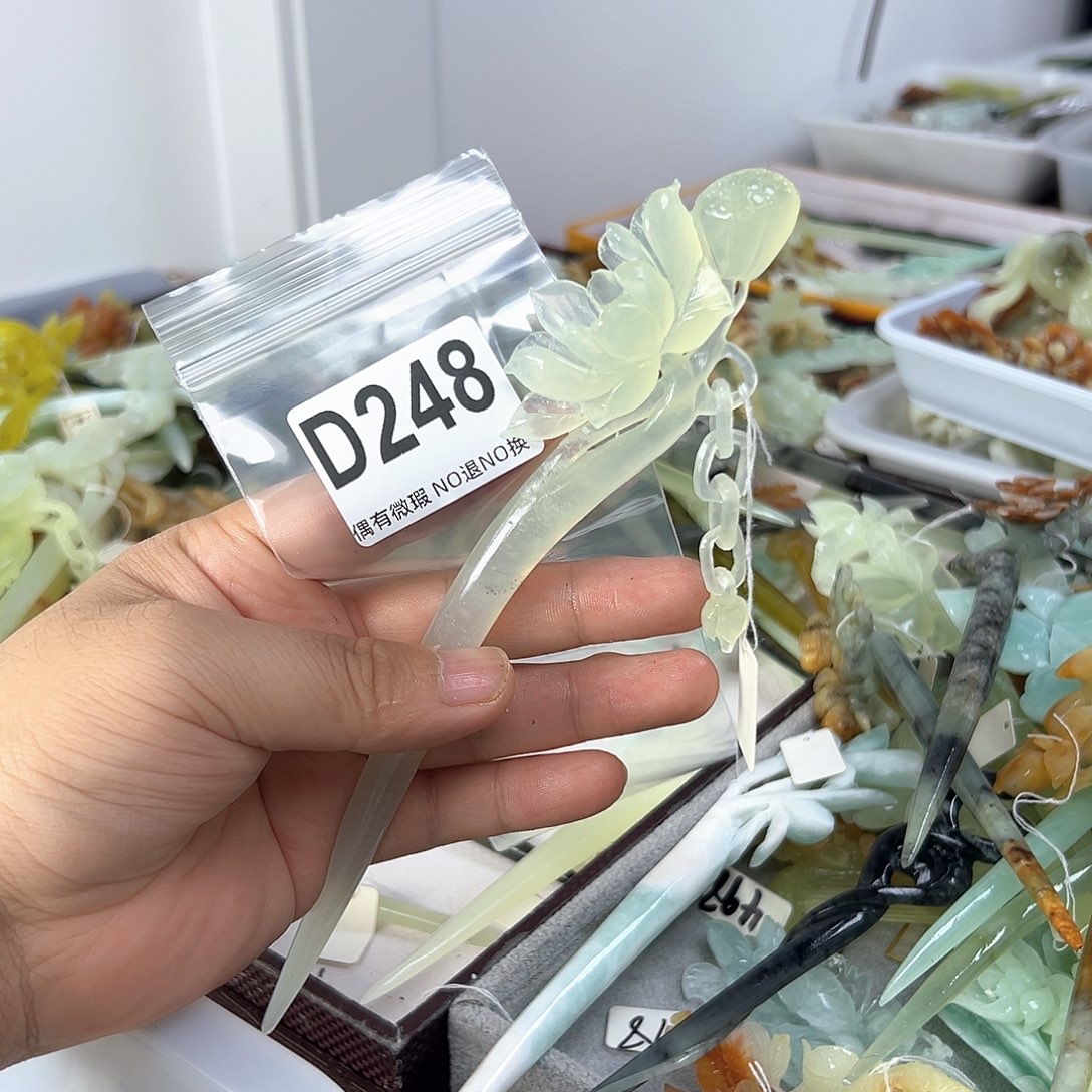 蛇纹石玉合金发饰❤*嫣