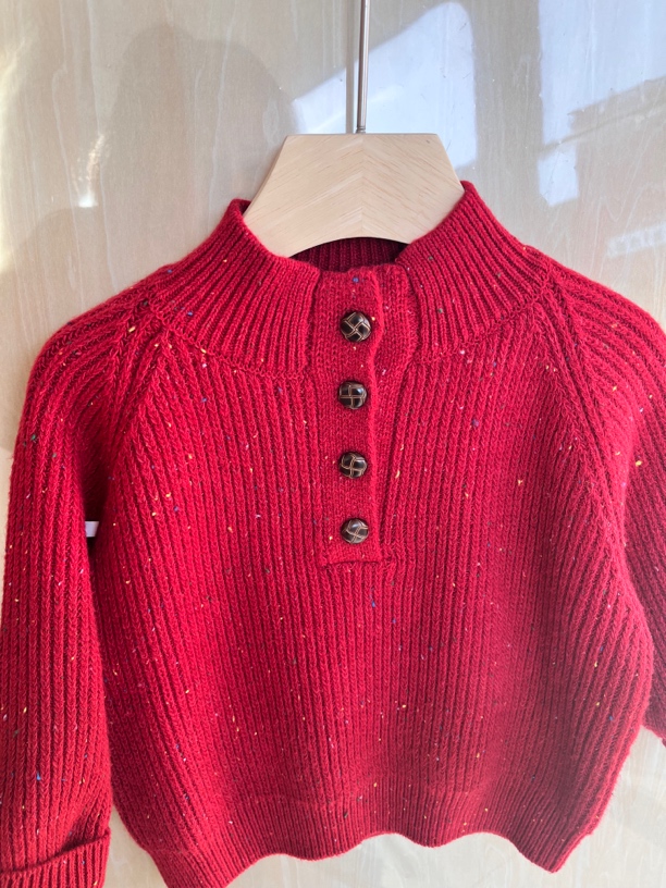 新年款拜年服毛衣加厚小童女宝秋冬套头