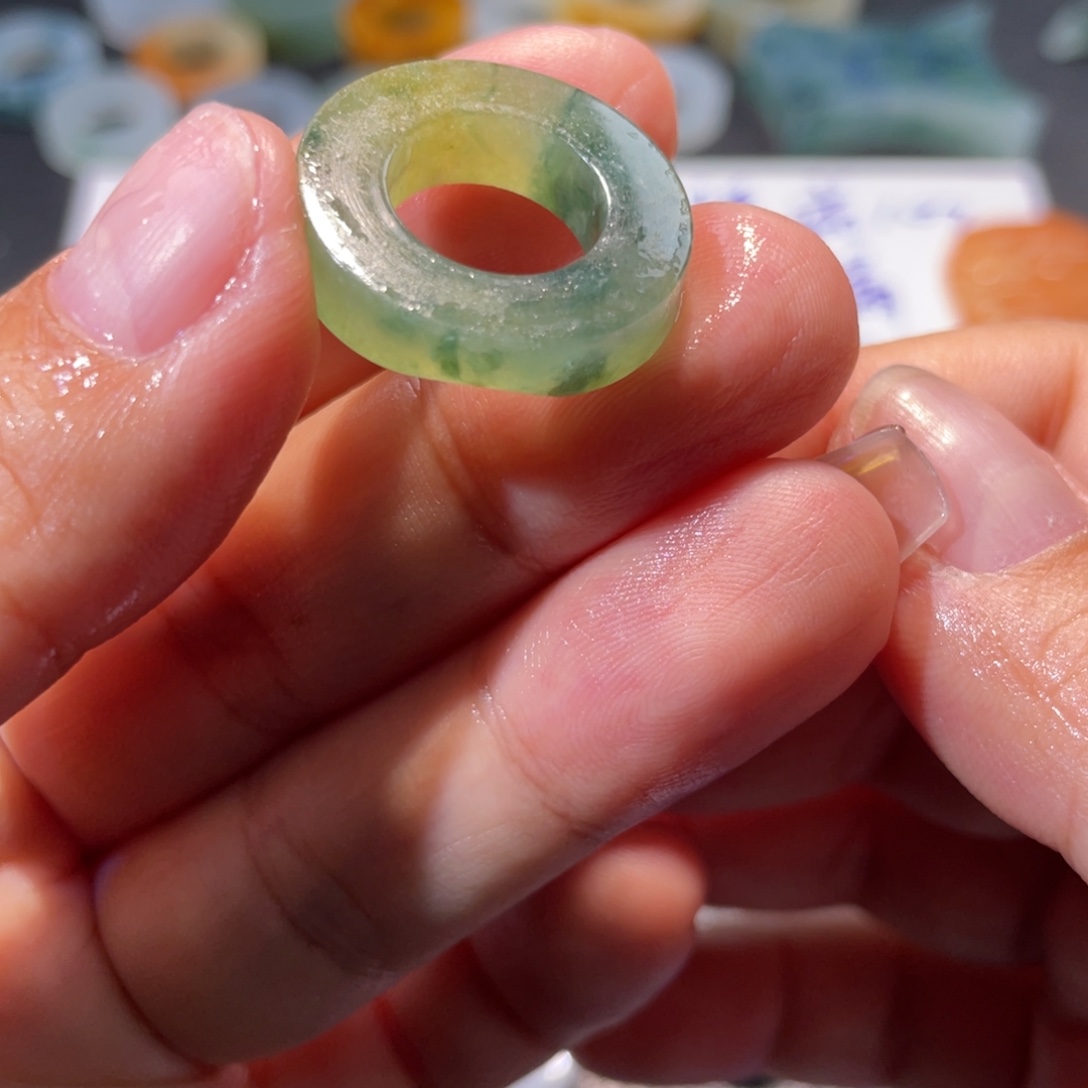 定制翡翠未镶嵌天然翡翠2-10黄➕绿