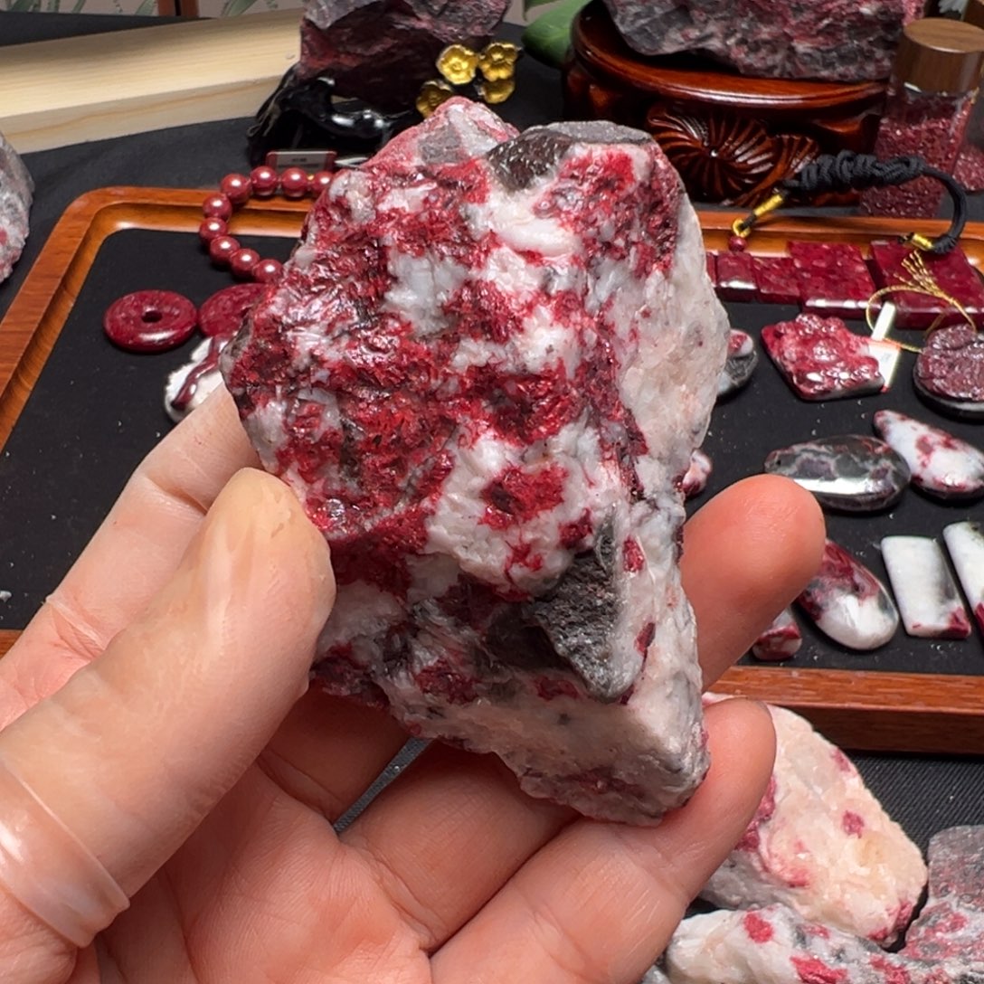 心***4天然辰砂天然朱砂原石毛料