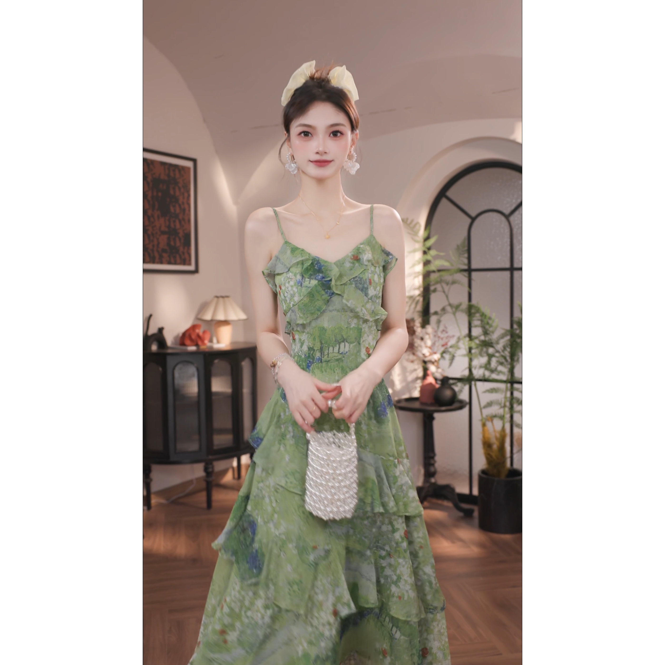 WBR【梦境花园】夏季新款收腰不挑人吊带连衣裙