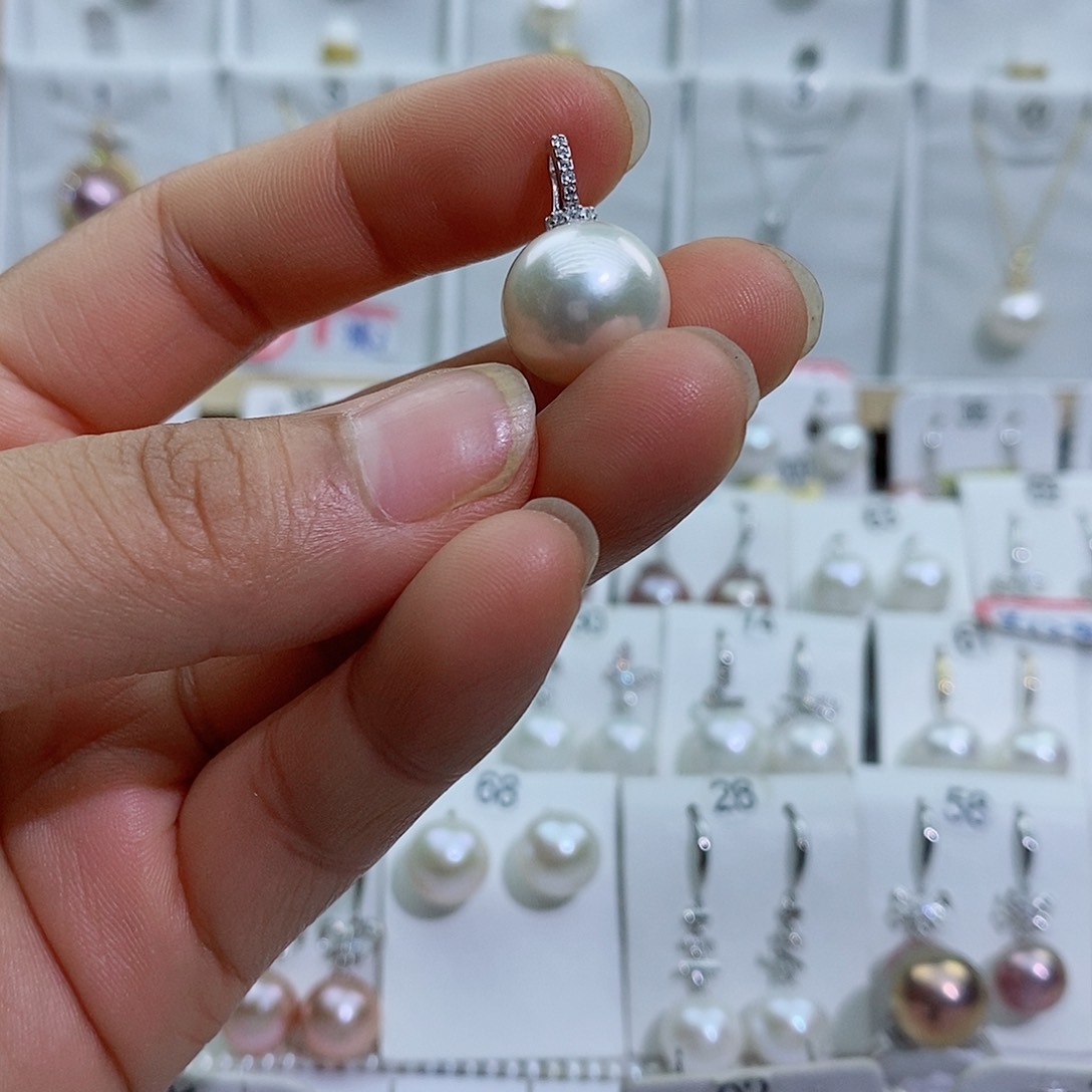 淡水珍珠银S925镶嵌吊坠(赠链)用****5