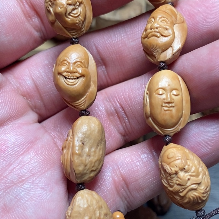 桃****核桃手串/手链风味纯手工核桃雕刻群仙