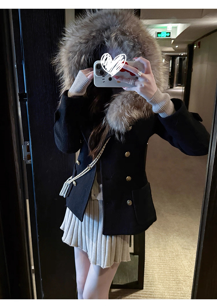 古早日杂大衣 拼接大毛领质感拉满