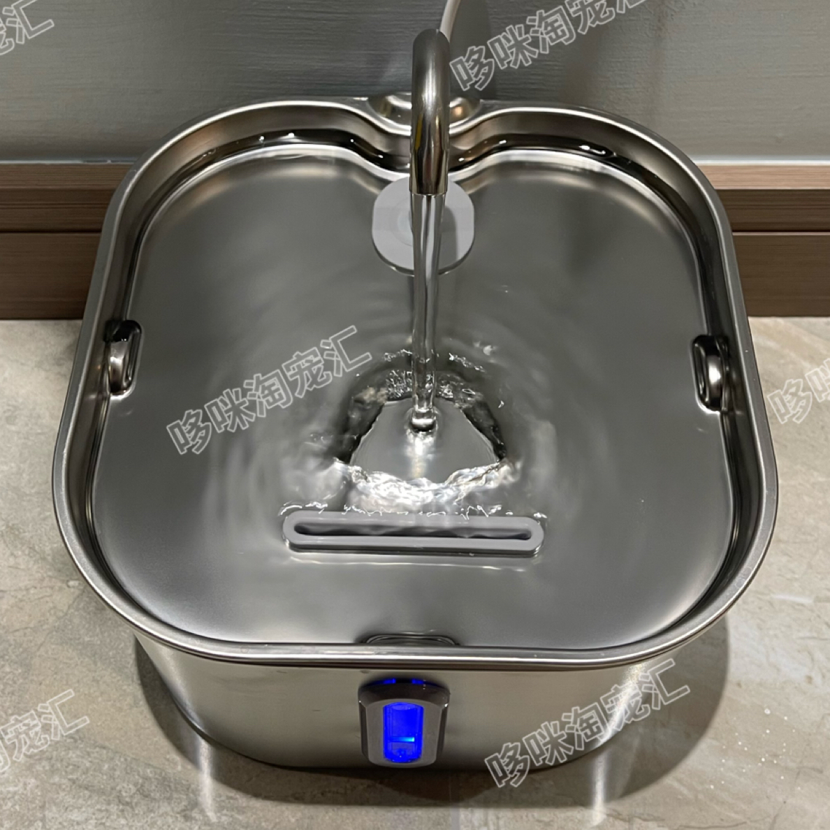全不锈钢猫饮水机超静音水泵模仿水龙头设计循环过滤不锈钢饮水机