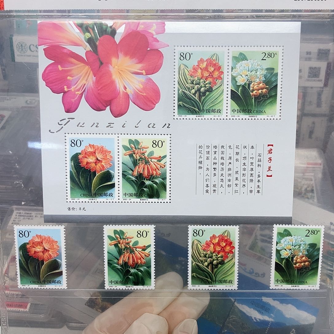 君子兰邮票评级票+张