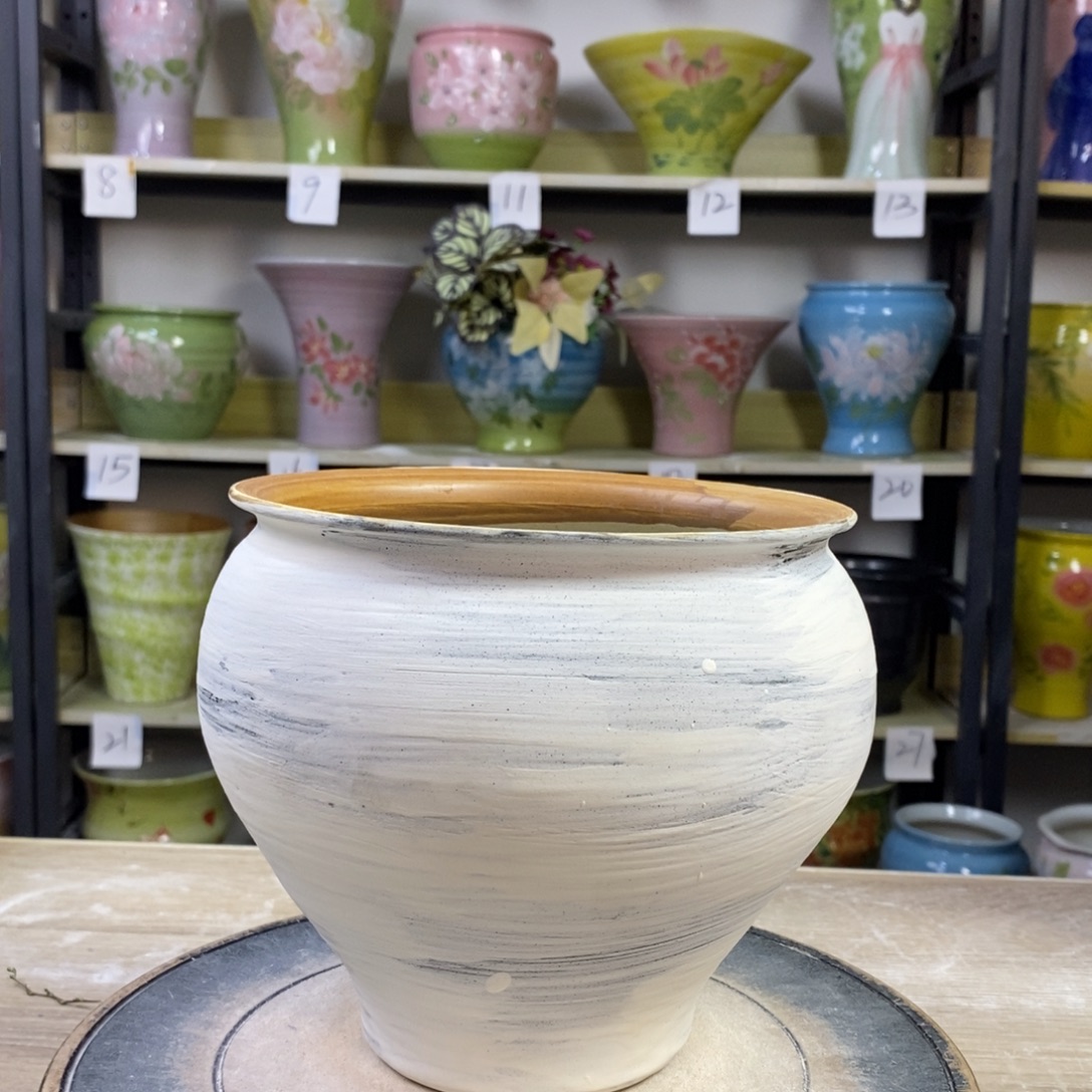 景德镇手工手绘陶瓷花盆