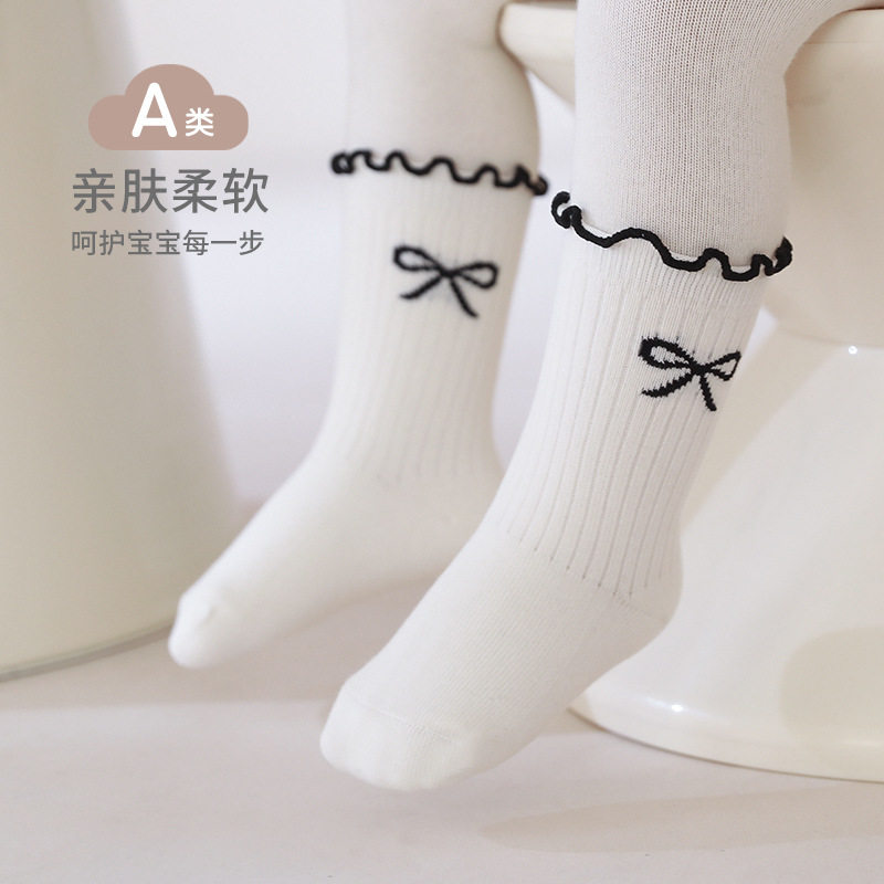 女童袜子儿童中筒棉袜春秋学生薄袜男童女童学院风运动袜宝宝袜子