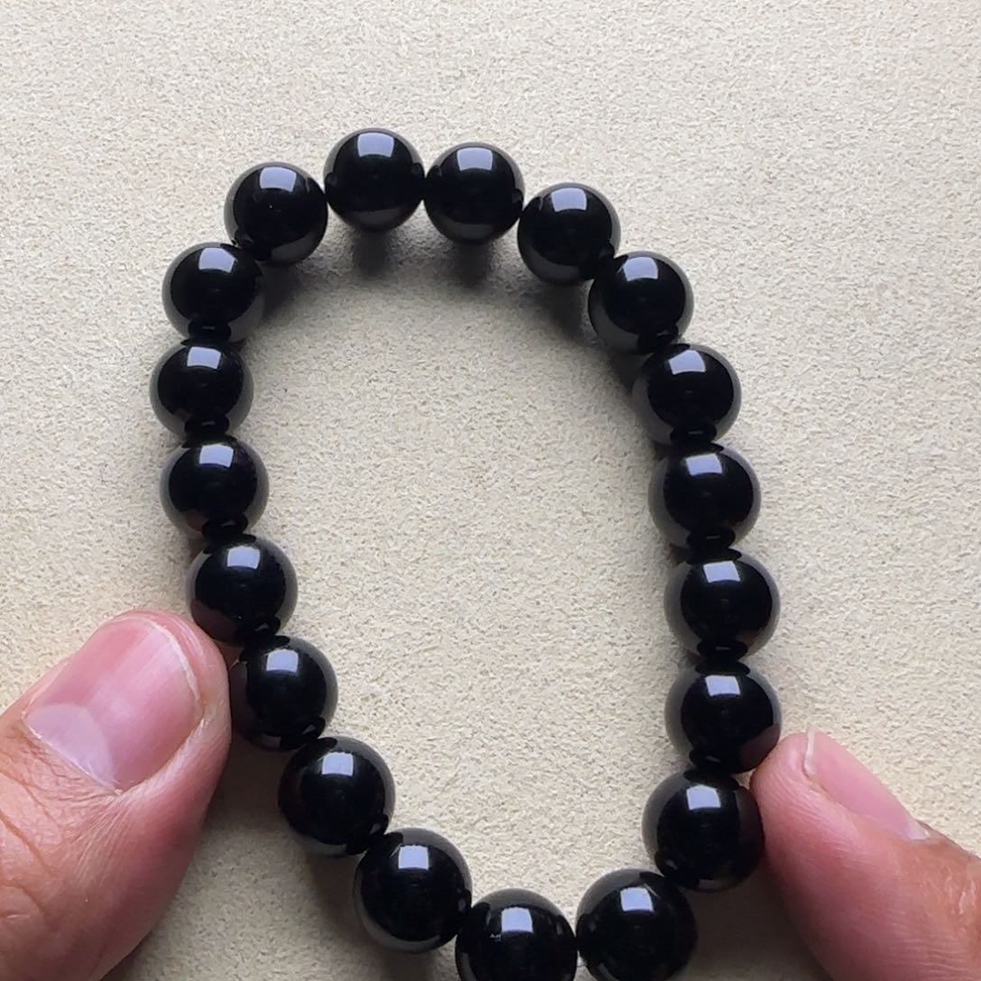 玛瑙/玉髓手链未镶嵌黑玛瑙10mm