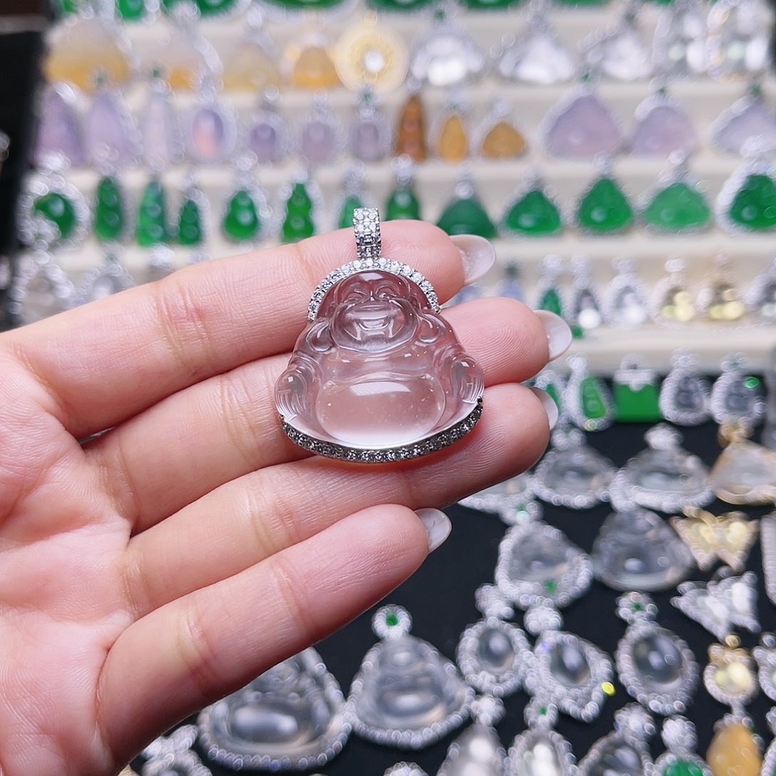 石英质玉银S925镶嵌颈饰