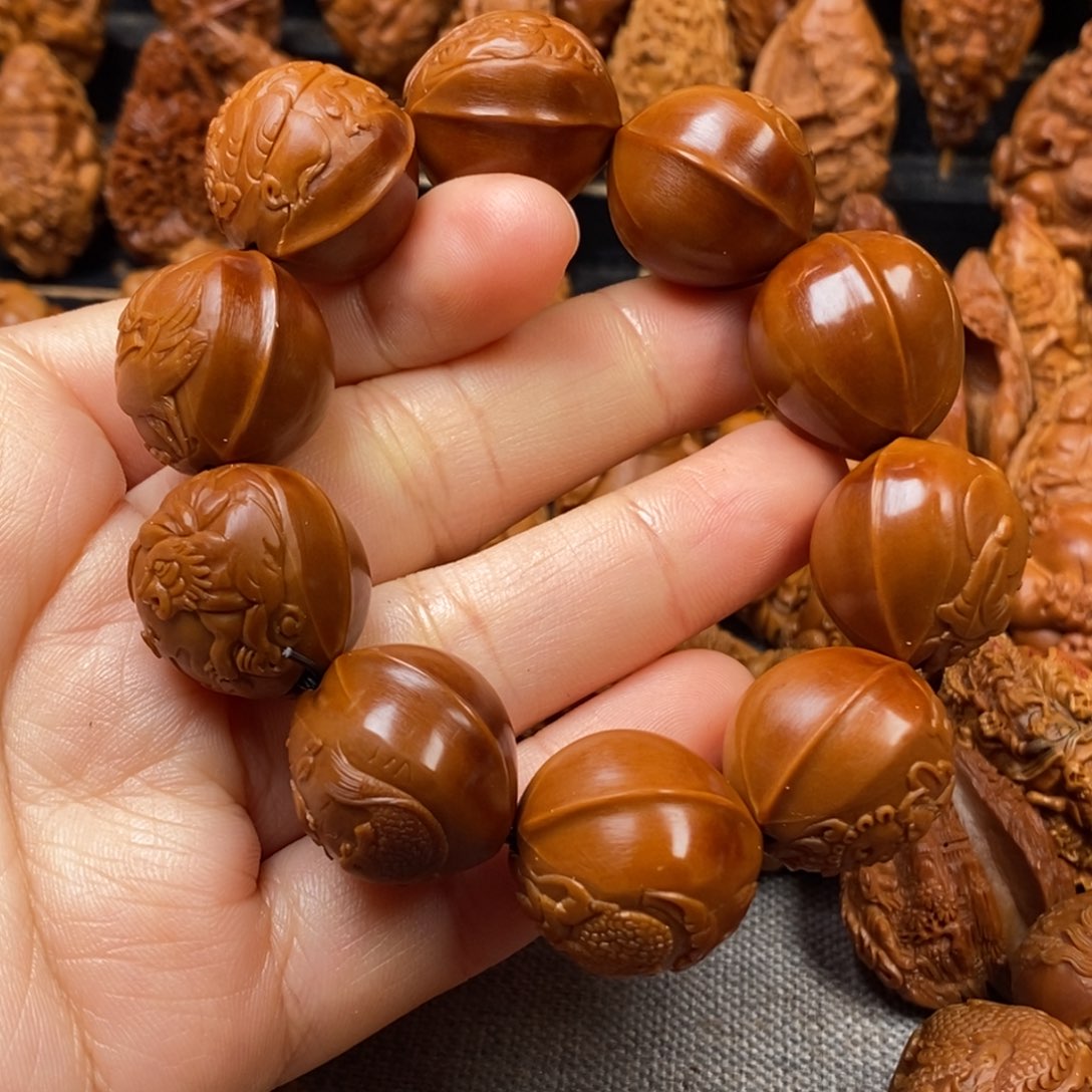 橄榄核手串/手链2.1铁核 鲨鱼背无相佛手串