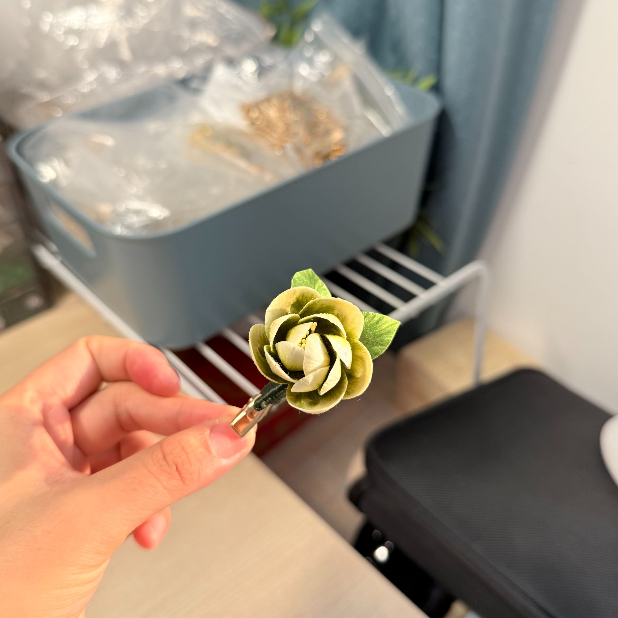 【青鸢】绒花小号发夹