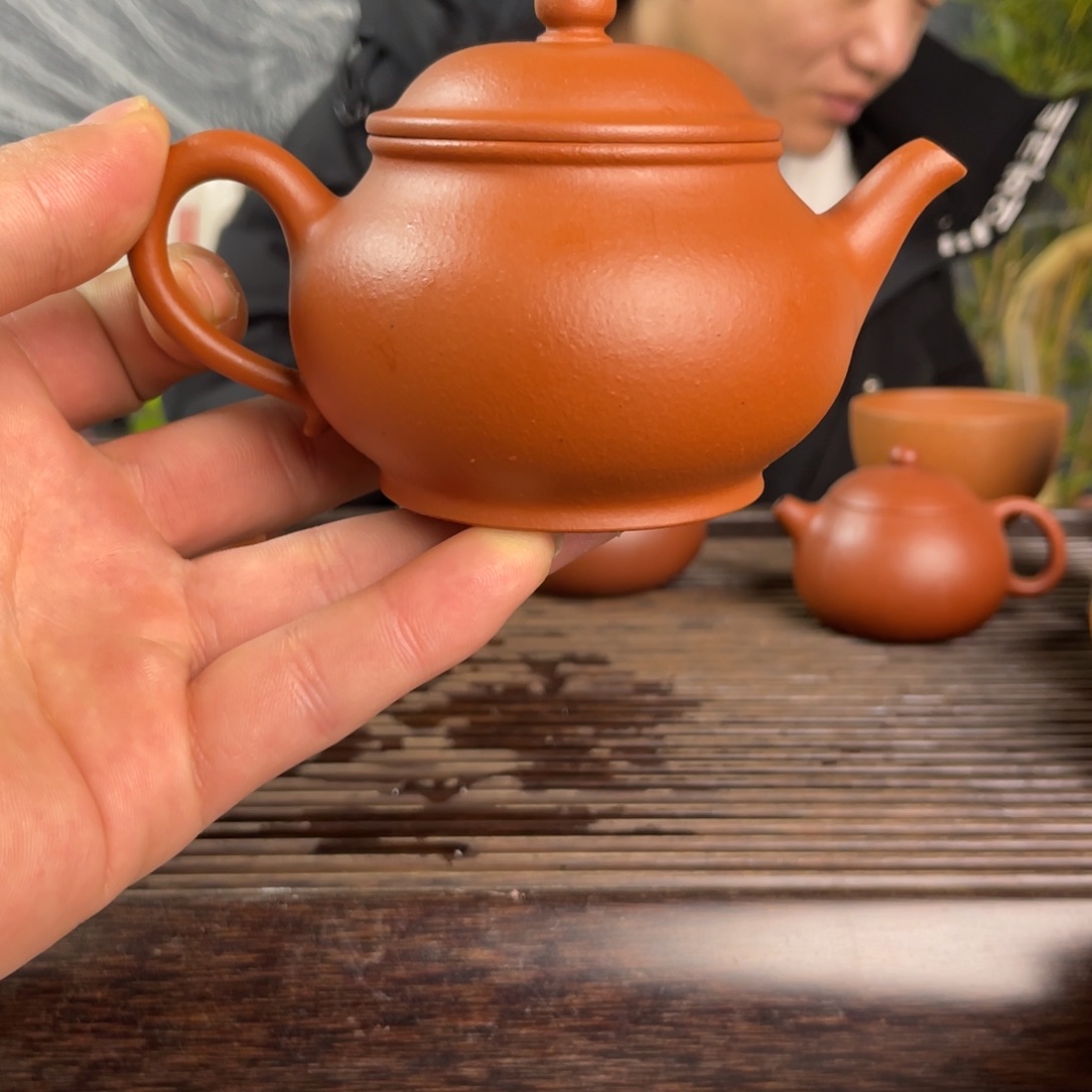 紫砂茶壶朱泥潘壶