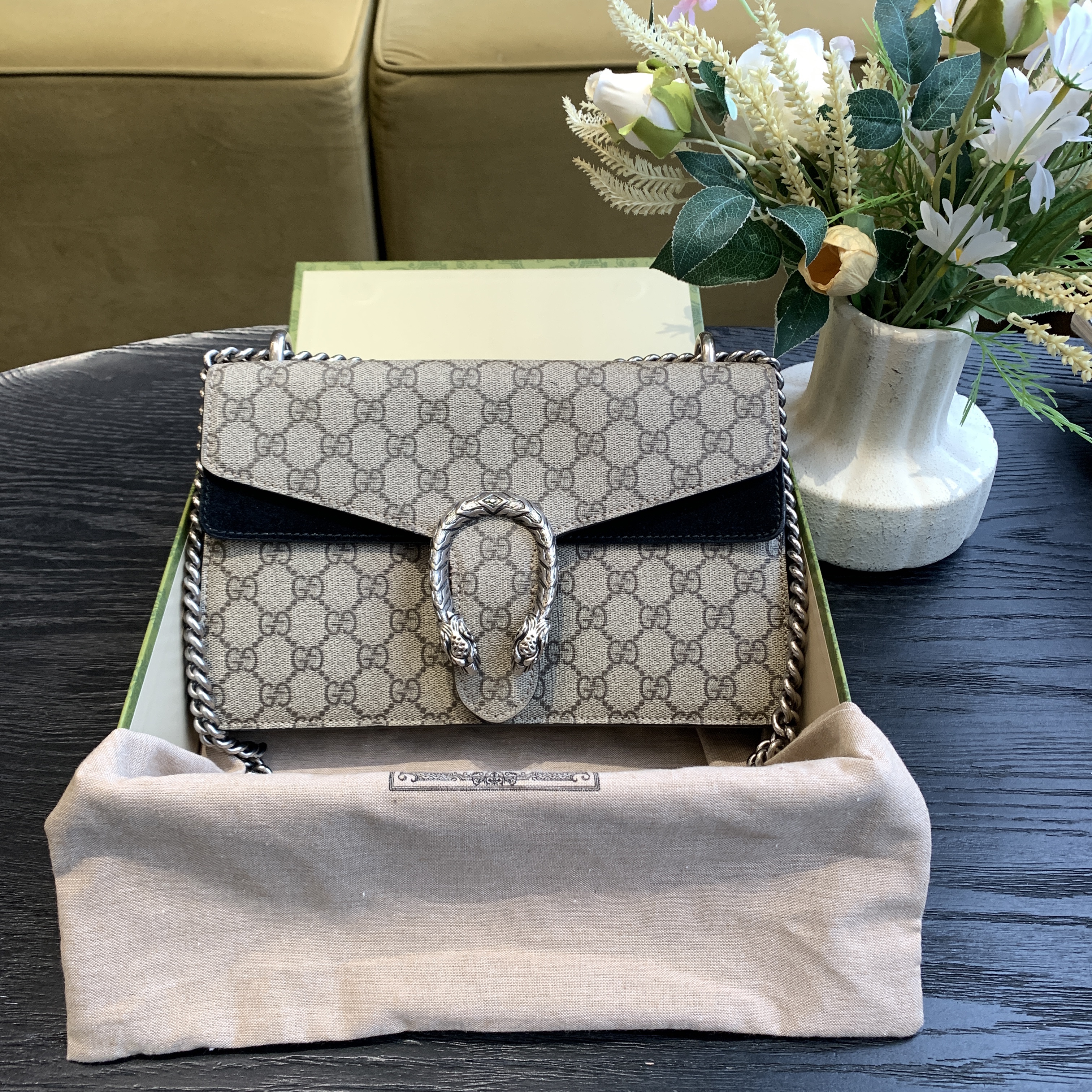 95新 GUCCI/古驰 Gucci 老花酒神 中号包/sp23467