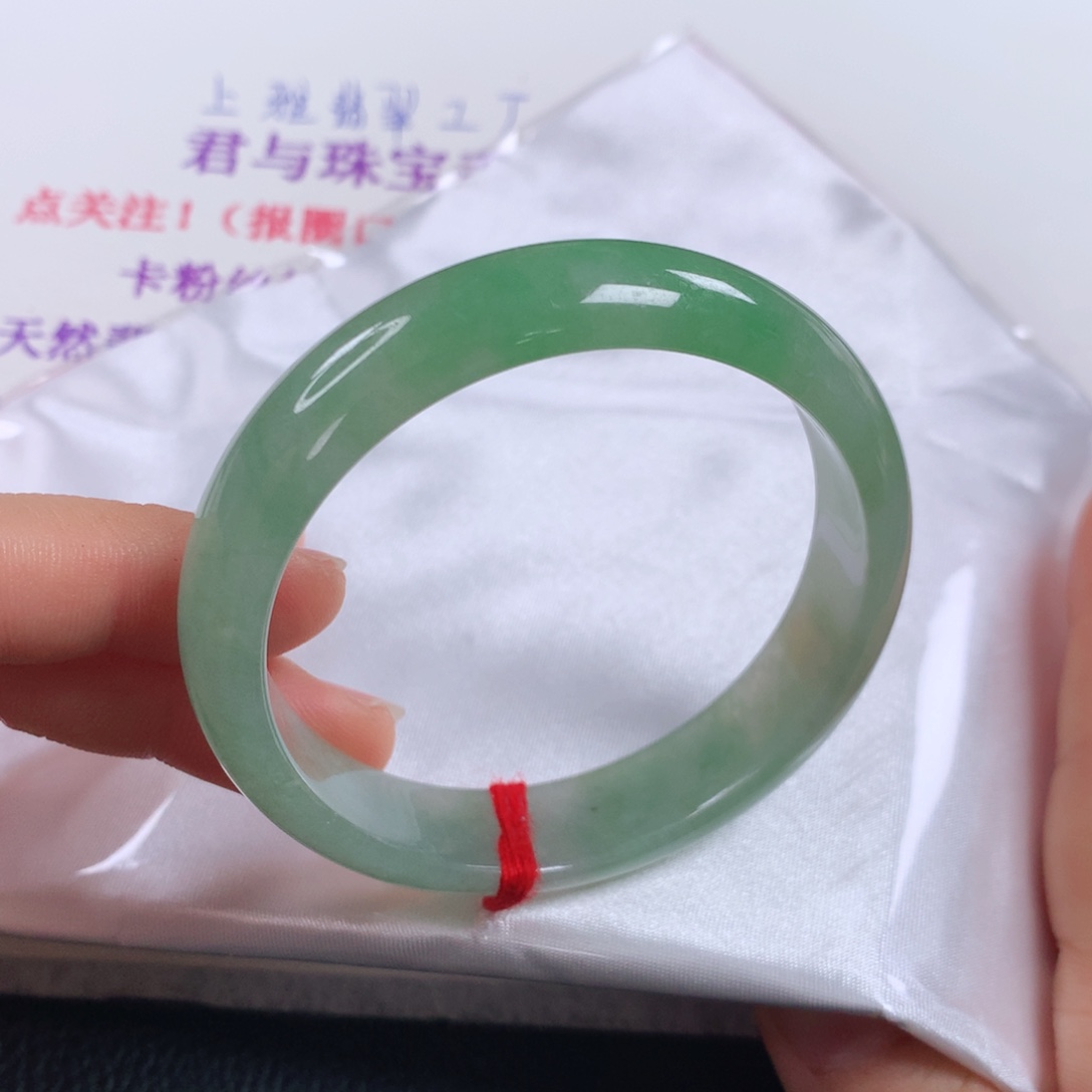 未镶嵌手镯翡翠 正圈②⑤⑤⑤果阳绿