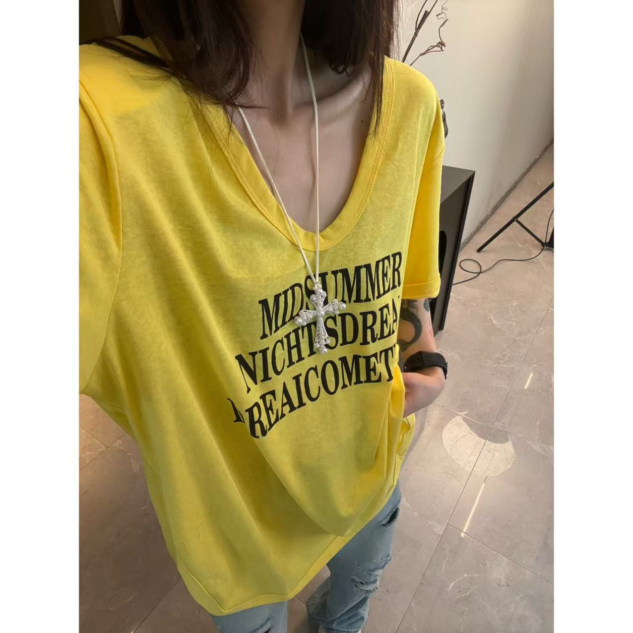 【青青同款】短袖T血显瘦时尚休闲宽松设计感