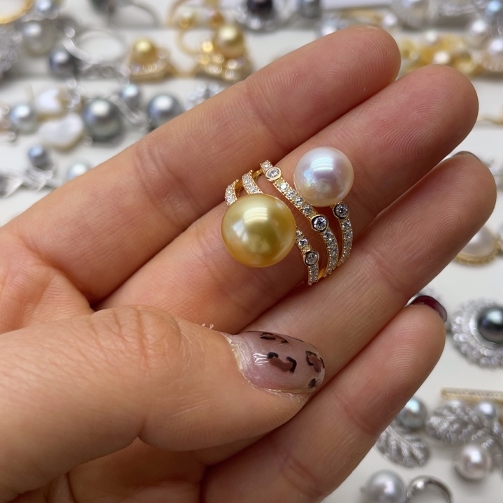 海水珍珠戒指银S925镶嵌