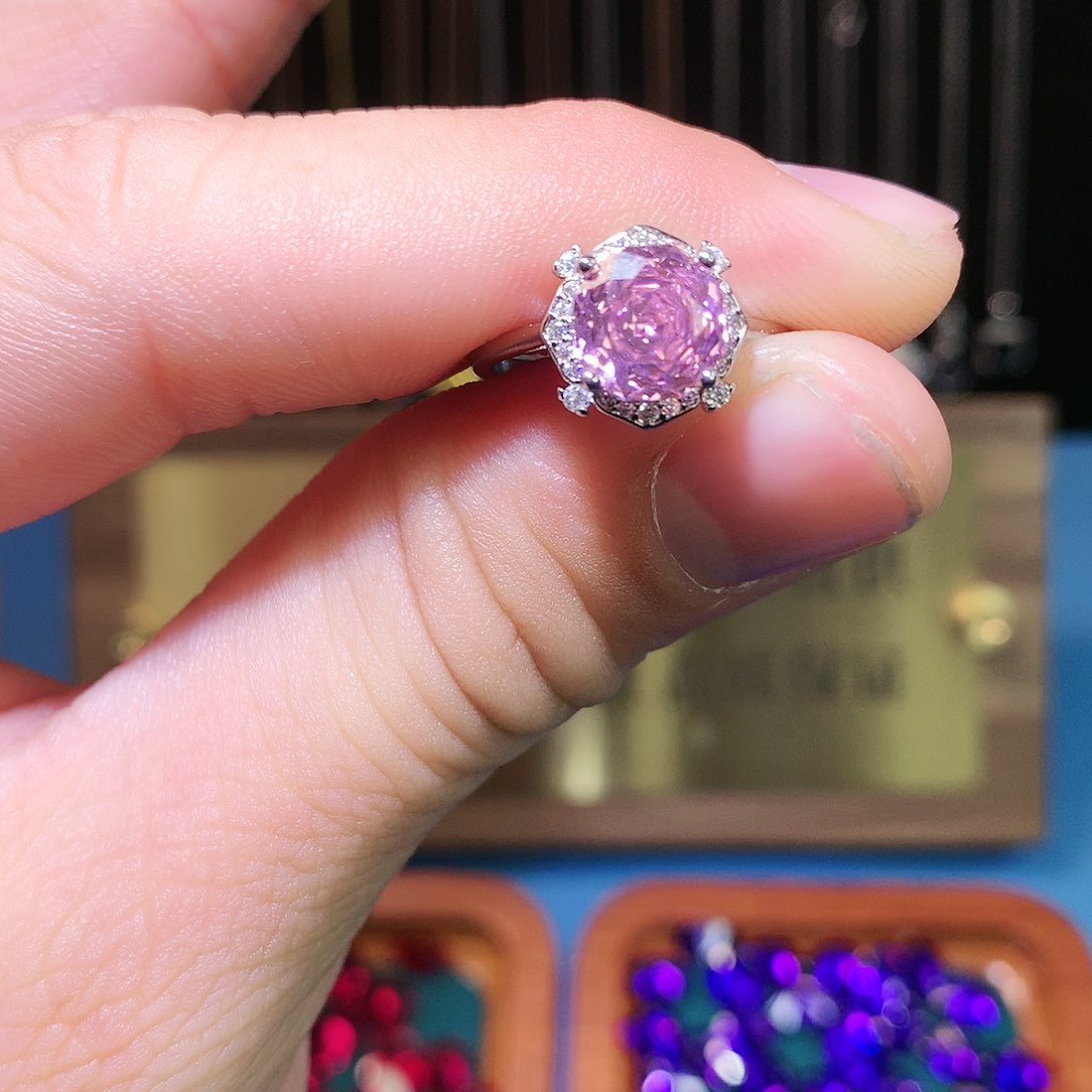 蓝宝石戒指银S925镶嵌