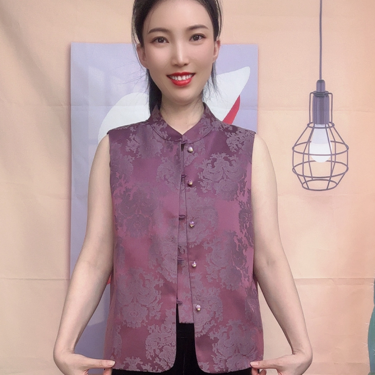 新中式国风宋锦提花马甲春秋定制时尚妈妈装百搭款马甲