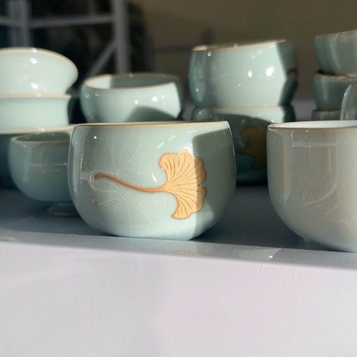 微瑕天青银杏主人杯