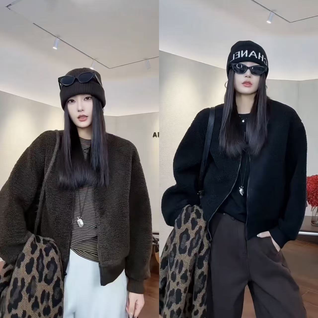 菲林家FL 9088【美式复古】 复古百搭立领毛毛外套