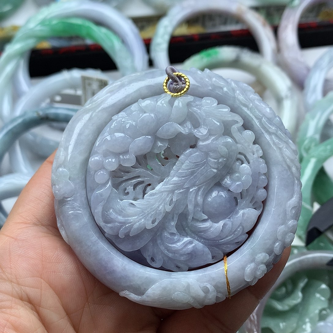 翡翠未镶嵌手镯复古风格54.7