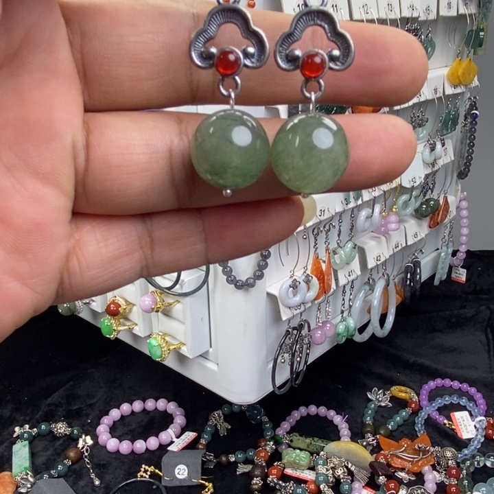 水晶耳饰银S925镶嵌品质珠宝