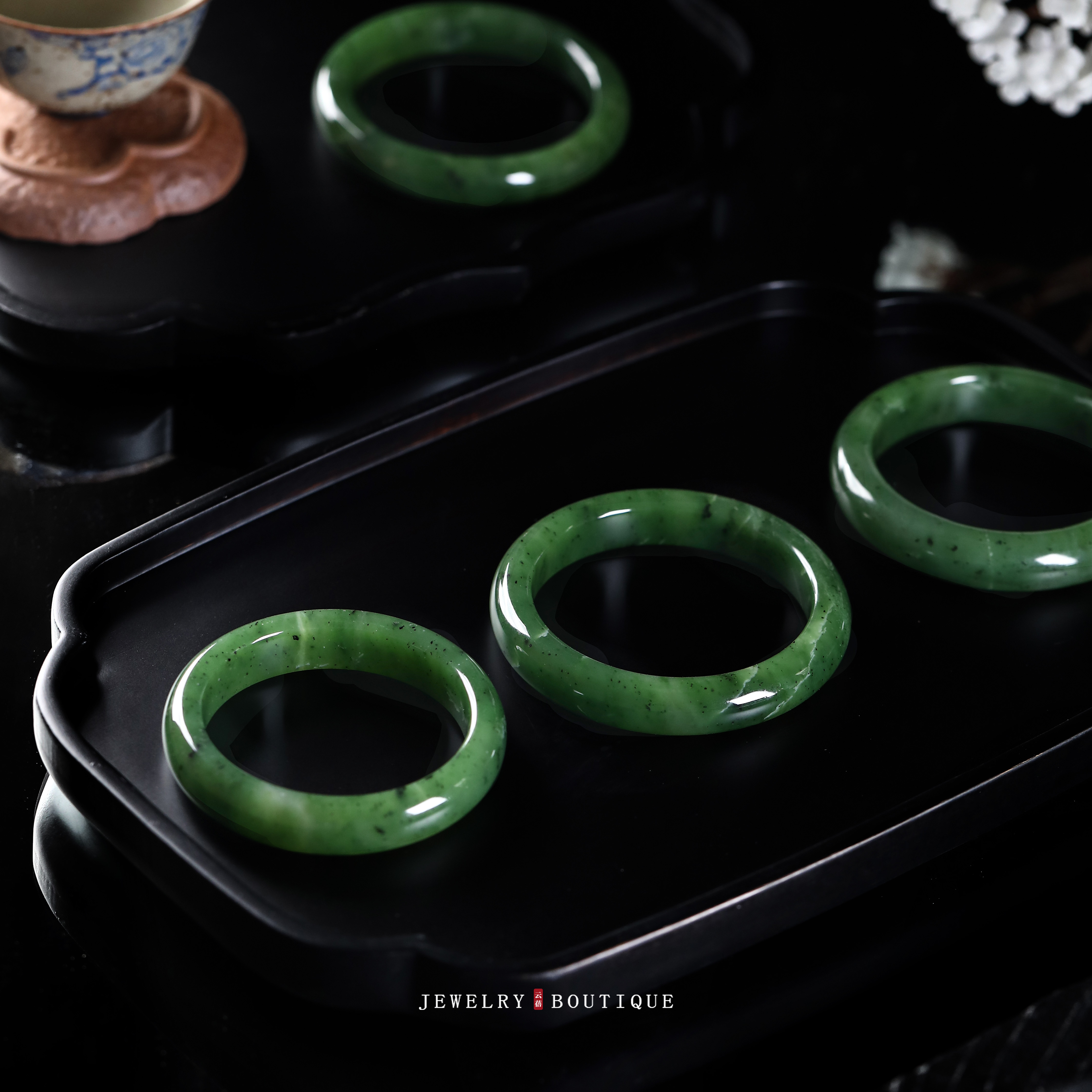 和田玉手镯简约碧玉圆镯玉镯女士百搭镯子气质 发1个