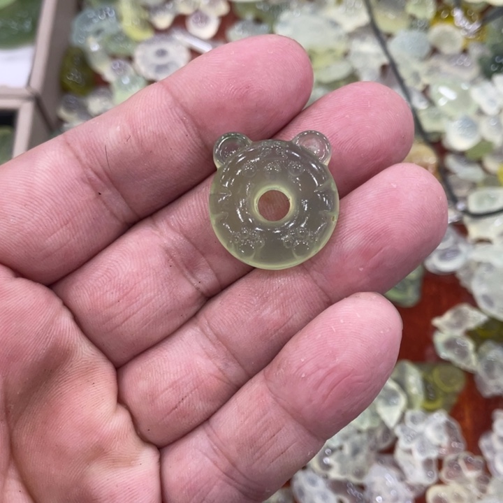 蛇纹石玉合金颈饰