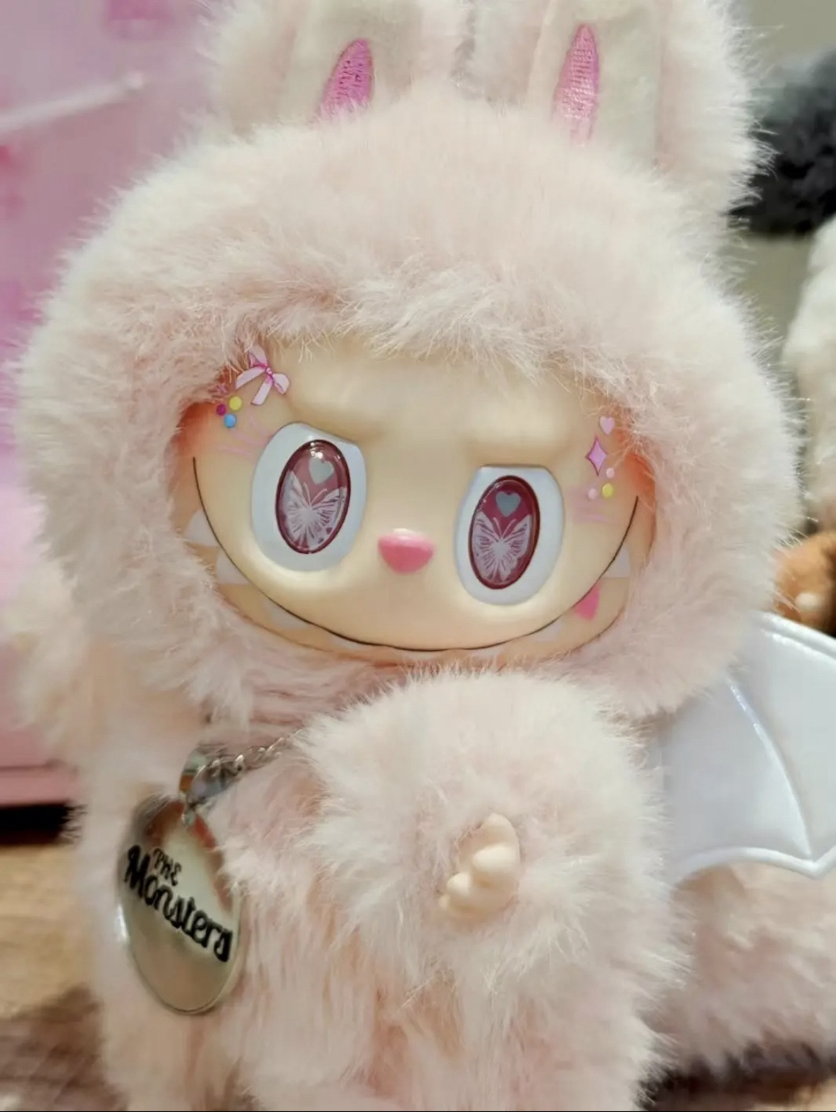 手工改娃粉色天使翅膀