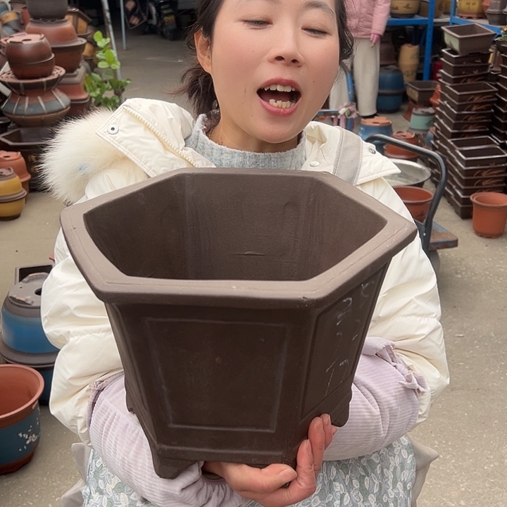 25素面六方花盆花盆花盆