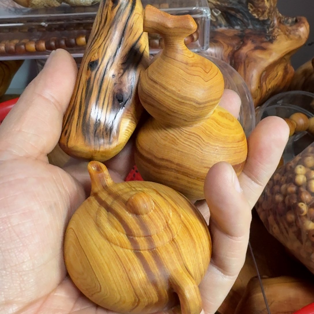 柏木（崖柏）如***兮太行崖柏葫芦茶壶把件