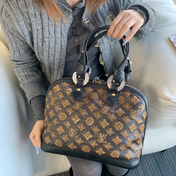 95新 LouisVuitton/路易威登 XM/限定亮片老花贝壳包WJWW12115730