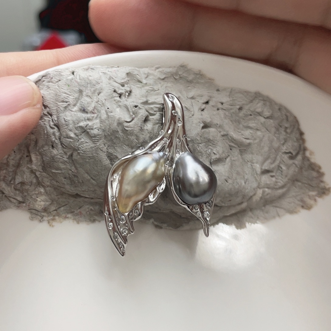 银S925镶嵌颈饰海水珍珠