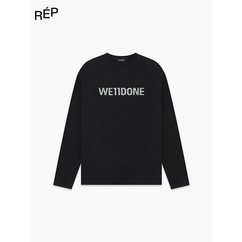 REP-WE11DONE设计师品牌黑/白色标志logo长袖T 25SS 早春穿搭