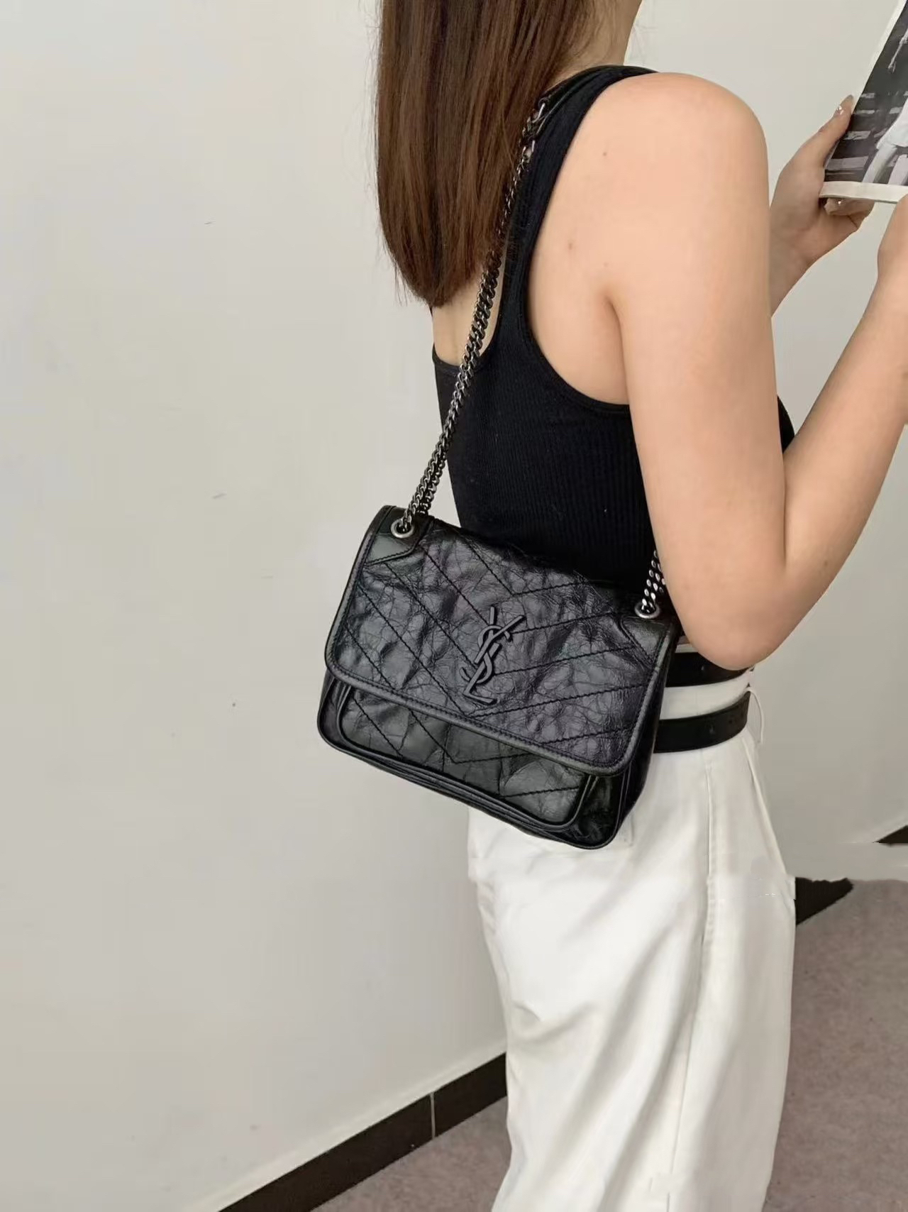 95新 YSL/圣罗兰 多宝二奢/39754/niki小号 18年