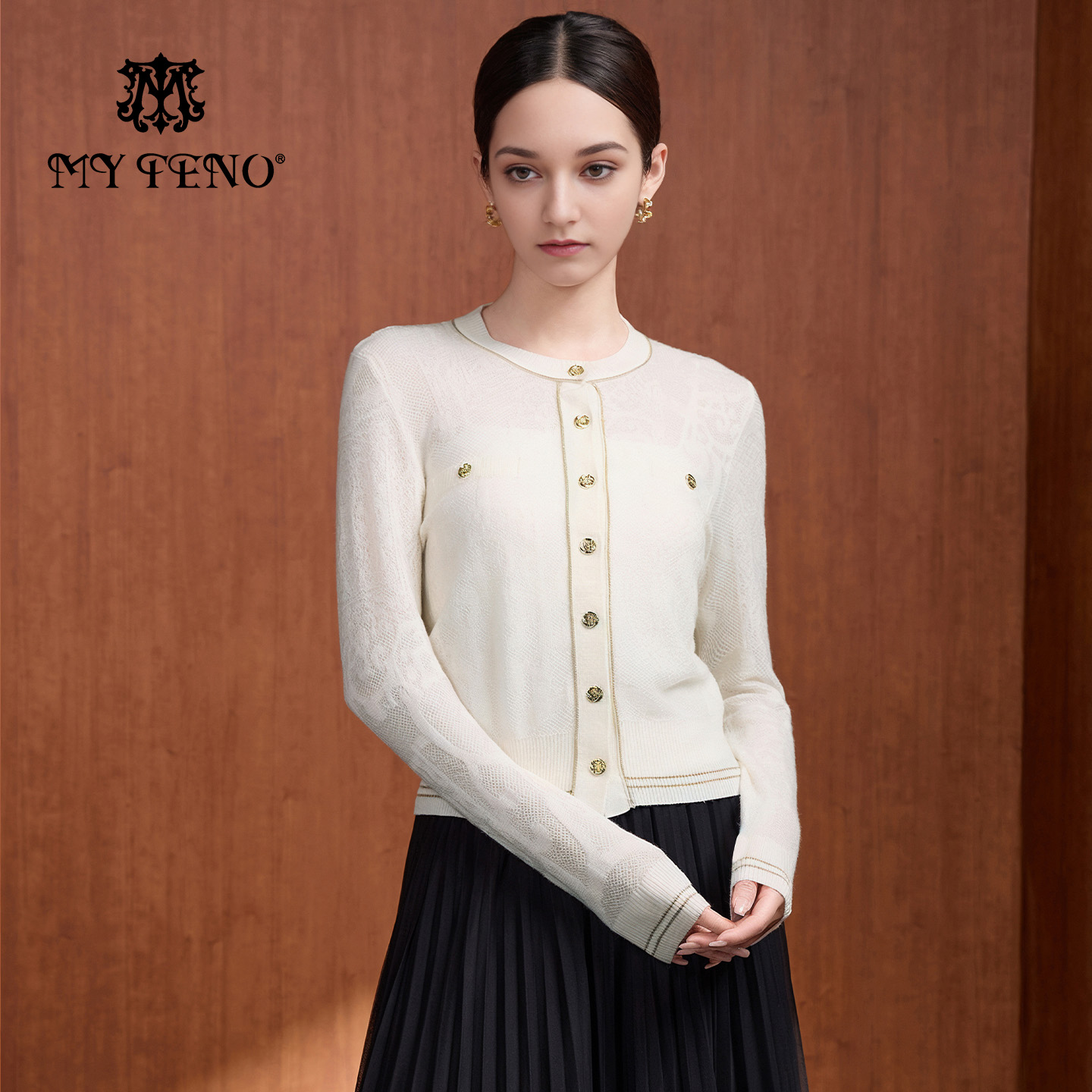 【粉丝专属】马天奴圆领针织开衫小香风气质时尚女VHA913SWH0