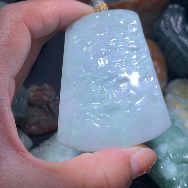 翡翠未镶嵌颈饰保真天然A货翡翠