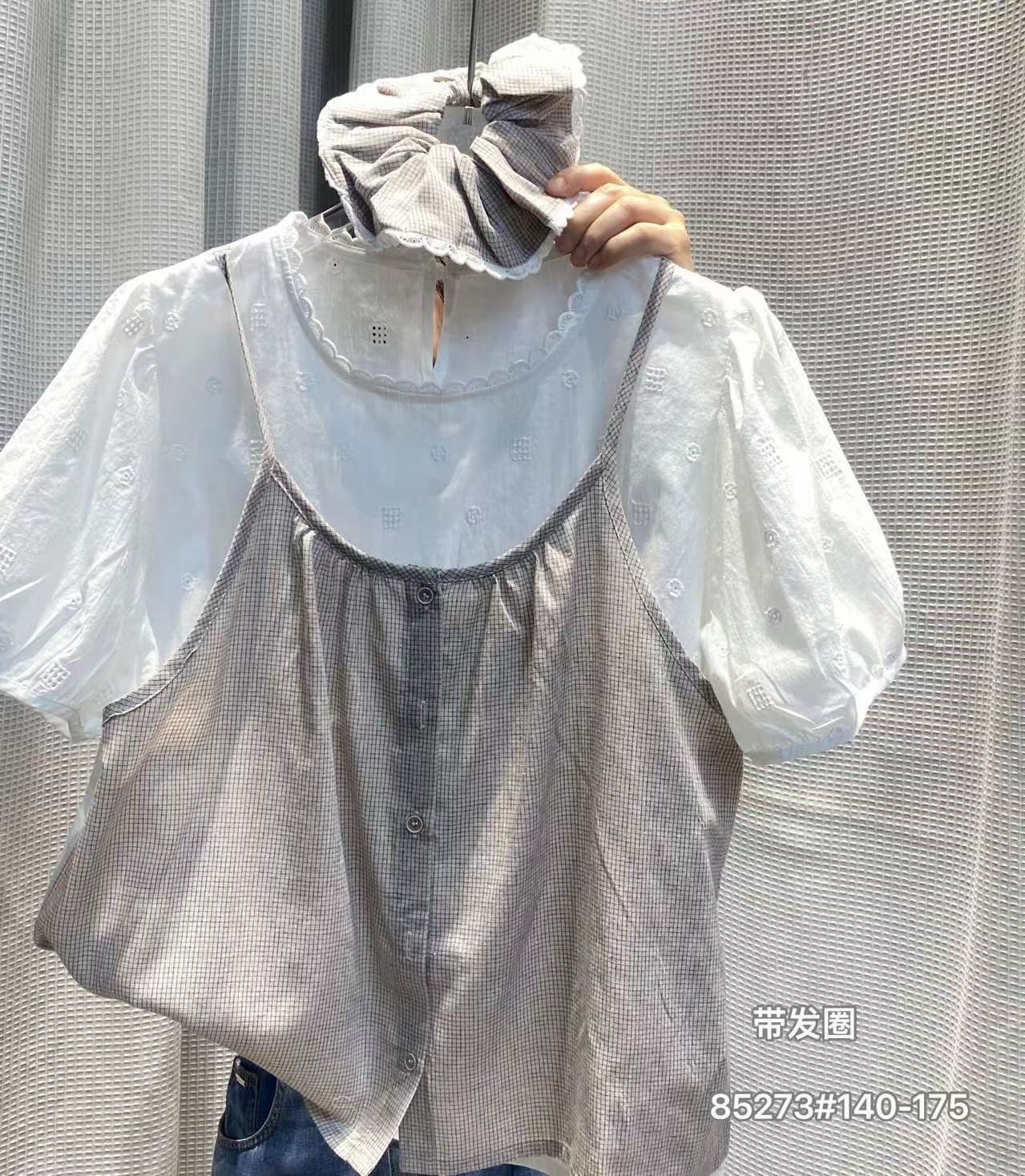 橙子家 5273#假两件套潮牌短袖