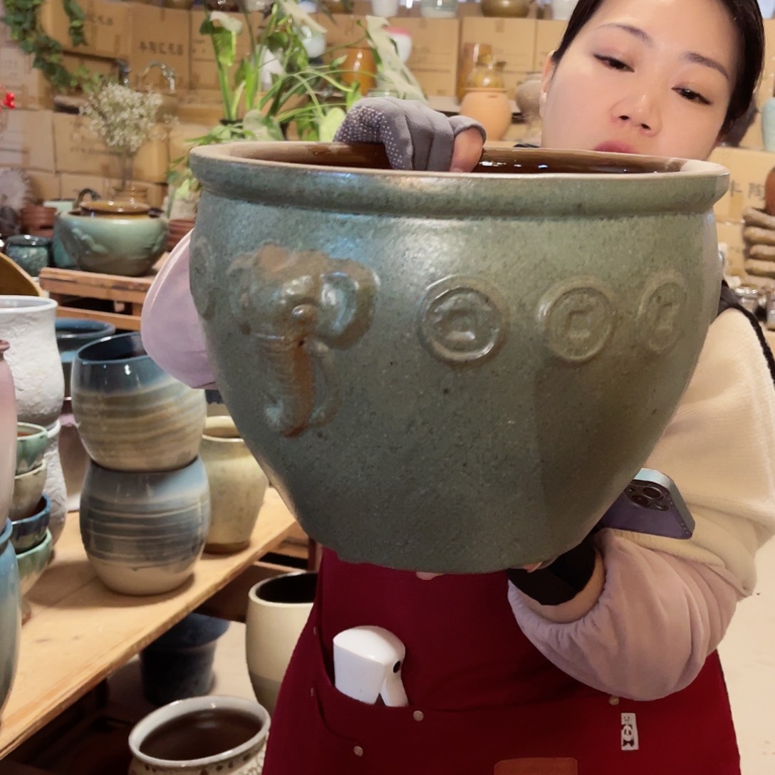 紫砂花盆高度22口径28